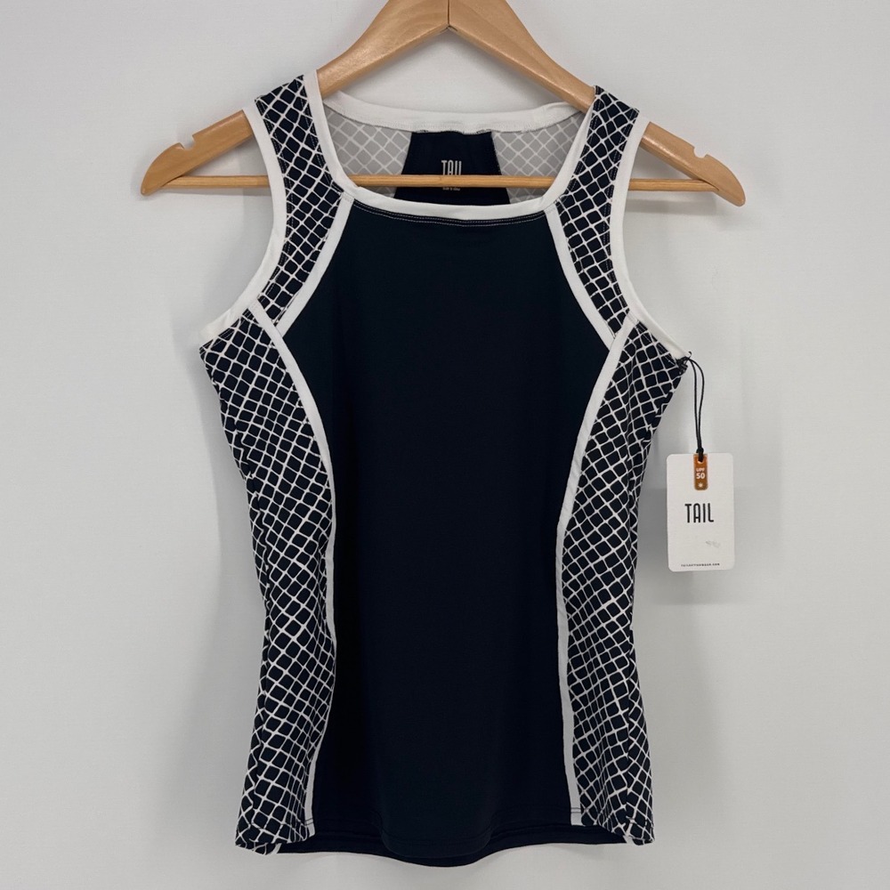 Tail Elanie Women XS Tank Top Black White Diamond Trail UPF 50 Activewear TC2795